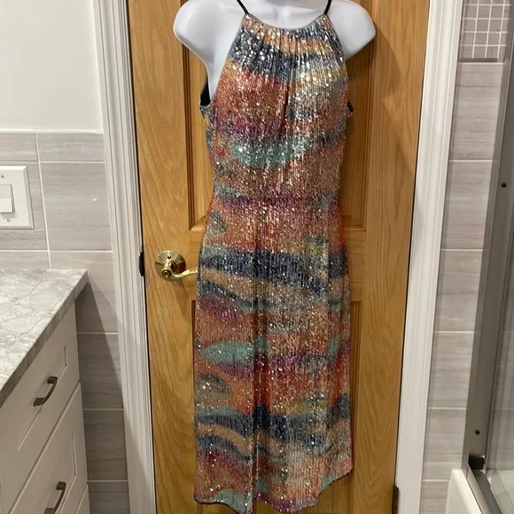 Aidan Mattox | Dresses | Aidan Mattox Rainbow Sequin Midi Dress | Poshmark